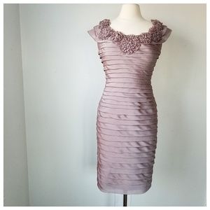 Adrianna Papell  Pleated Sheath SZ 4/S